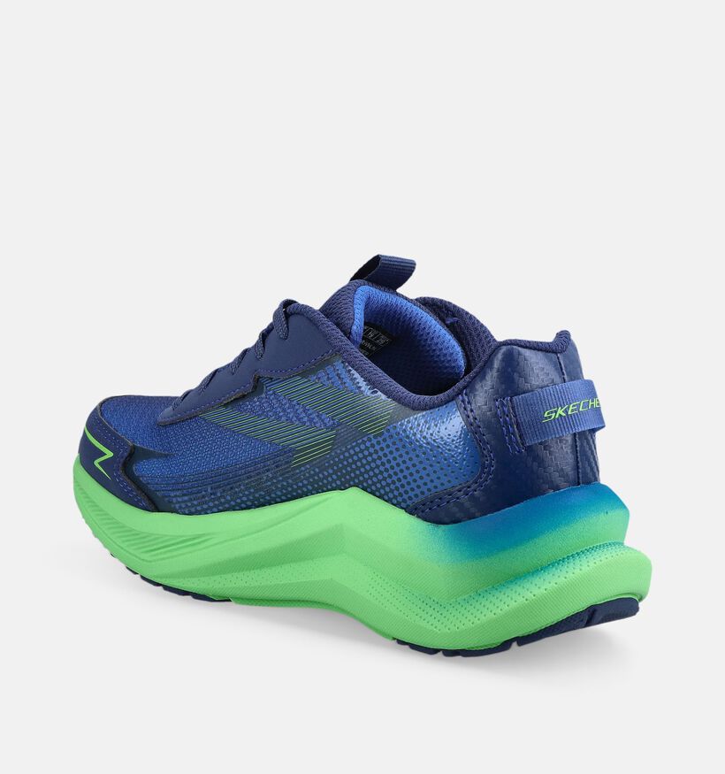 Skechers Max Cushioning Ascender Baskets basses en Bleu/Vert pour filles, gar&ccedil;ons (377112)
