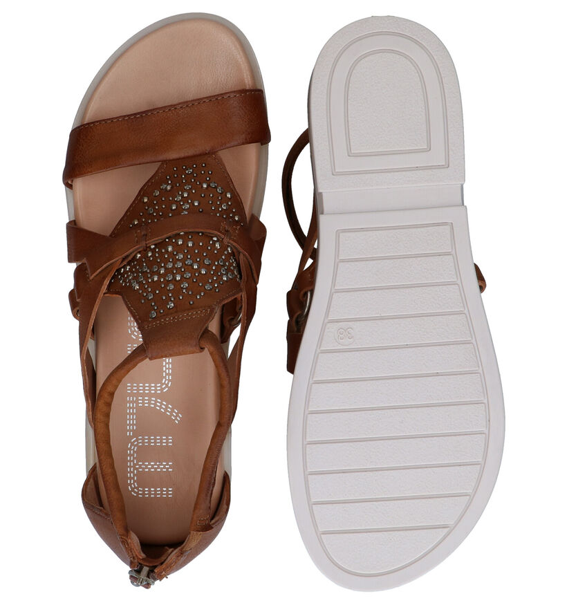 Mjus Cognac Sandalen in leer (289969)