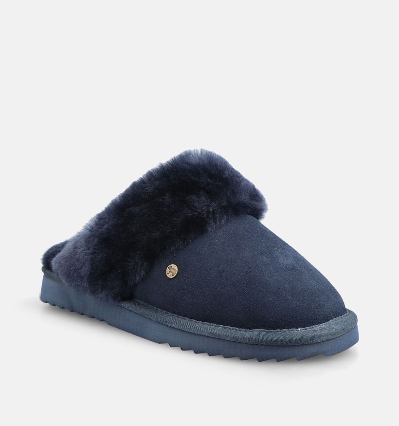 Warmbat Flurry Pantoufles ouvertes en Bleu fonc&eacute; pour femmes (379627)