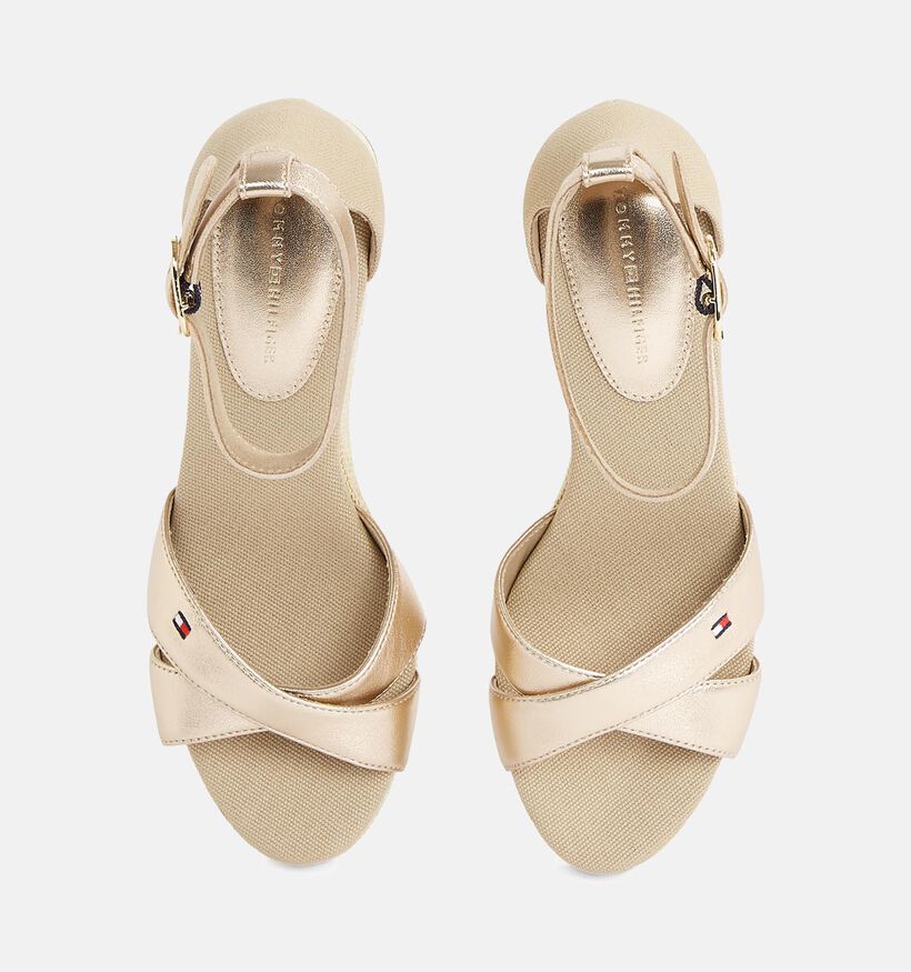 Tommy Hilfiger Metallic Mid Wedge Sandales compensées en Or pour femmes (352616)