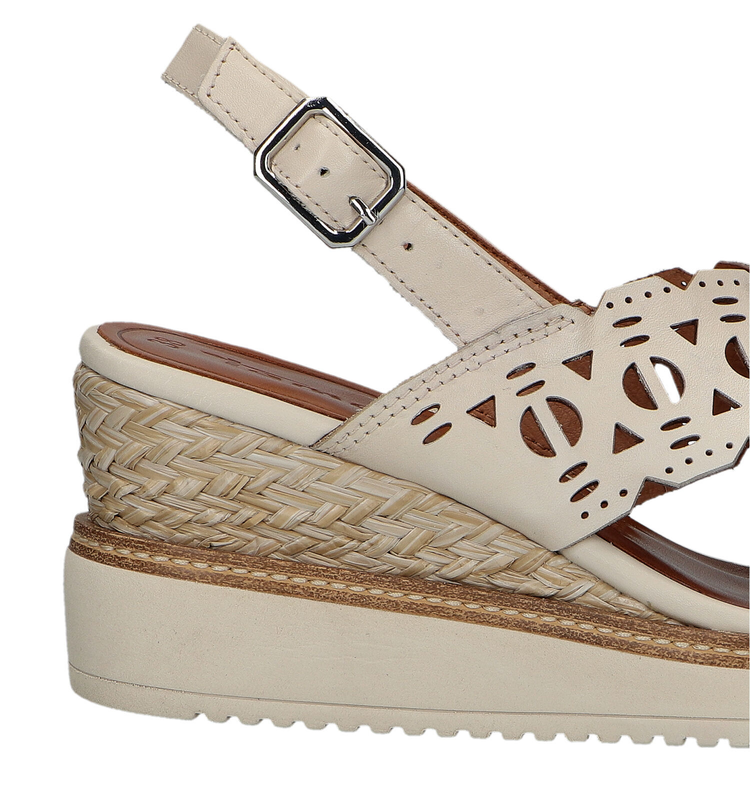 Tamaris Beige Sandalen met sleehak Dames Sandalen Online op
