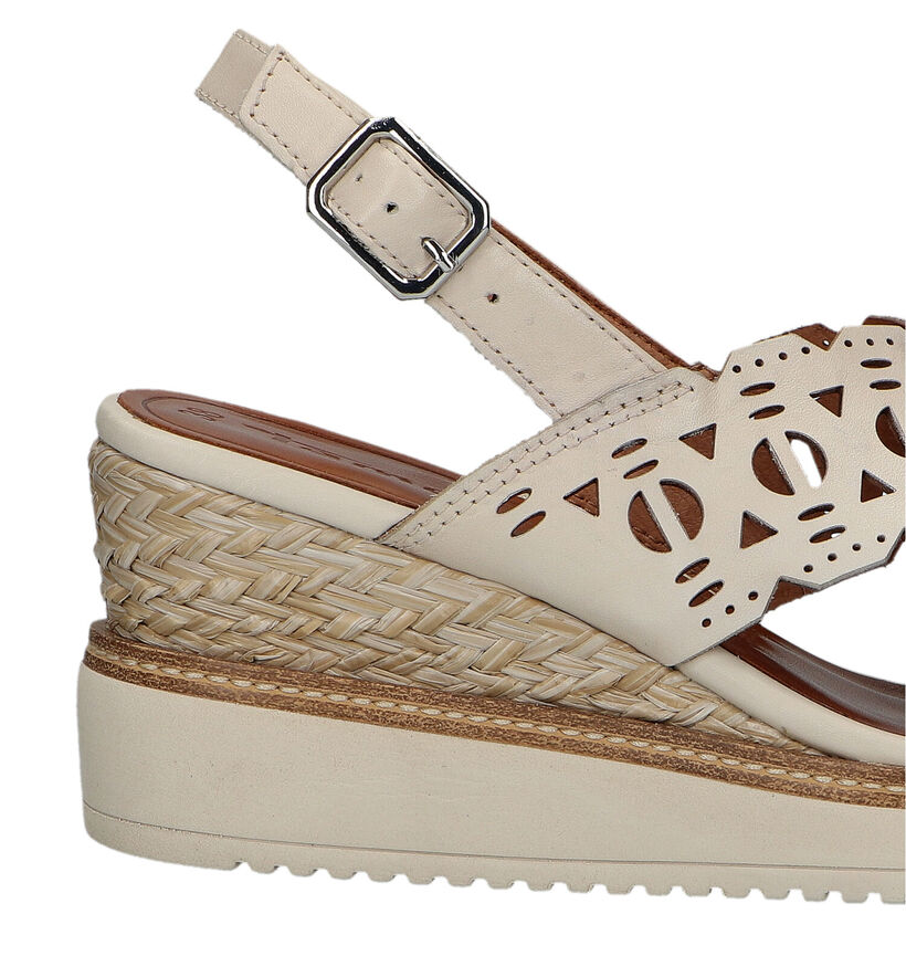 Tamaris Beige Sandalen met sleehak voor dames (322327)