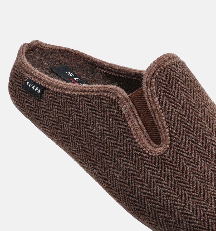 Scapa Bruine Open Pantoffels voor heren (381013) - geschikt voor steunzolen