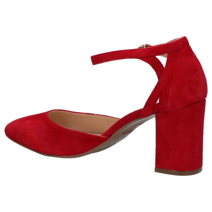 Gosh Escarpins à bride en Rouge foncé en nubuck (266127)