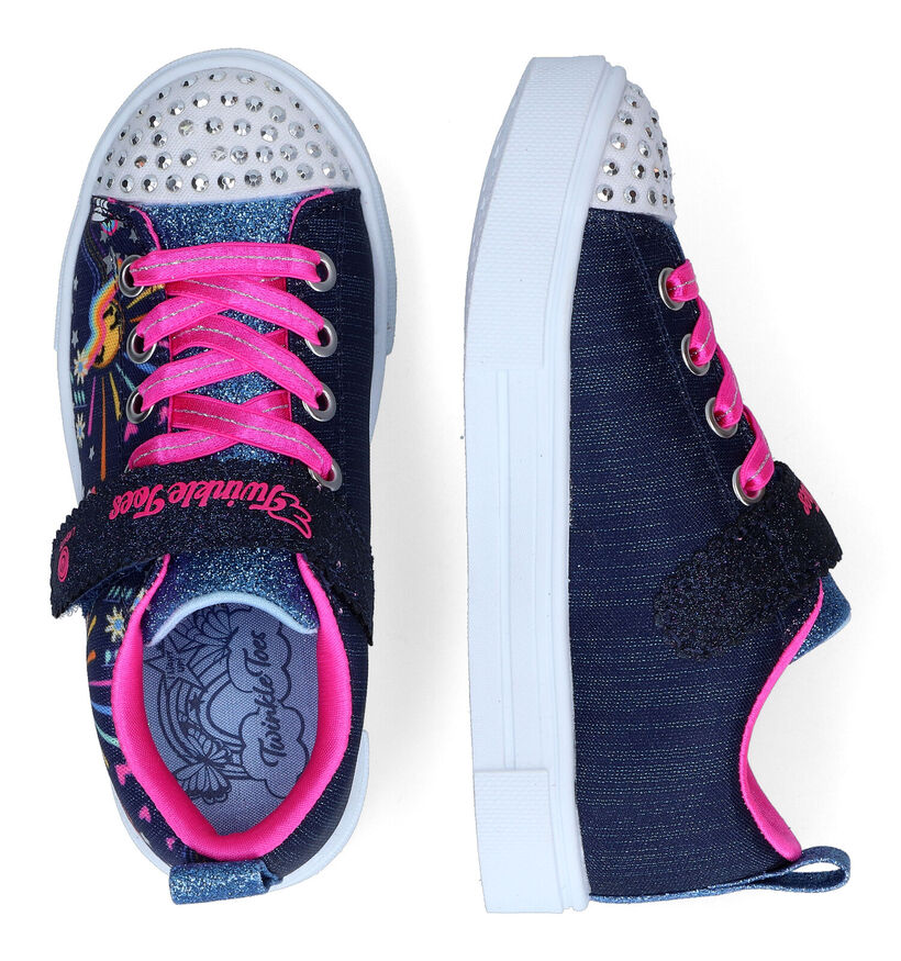 Skechers Twinkle Sparks Baskets en Bleu pour filles (318198)