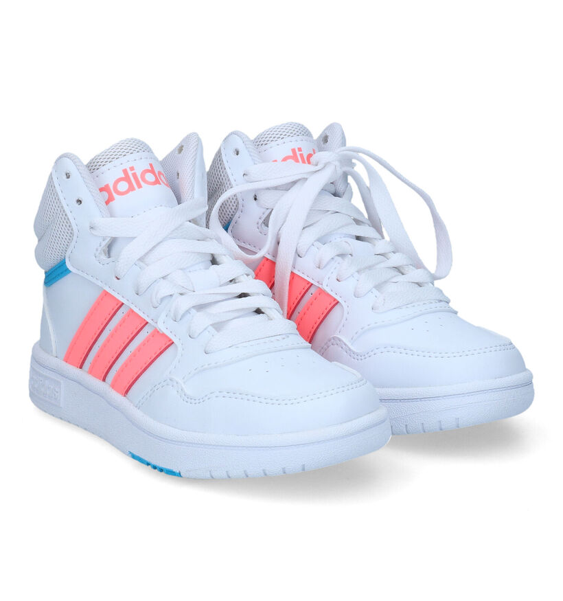 adidas Hoops 3.0 Mid Baskets en Blanc pour filles (315005) - pour semelles orthopédiques