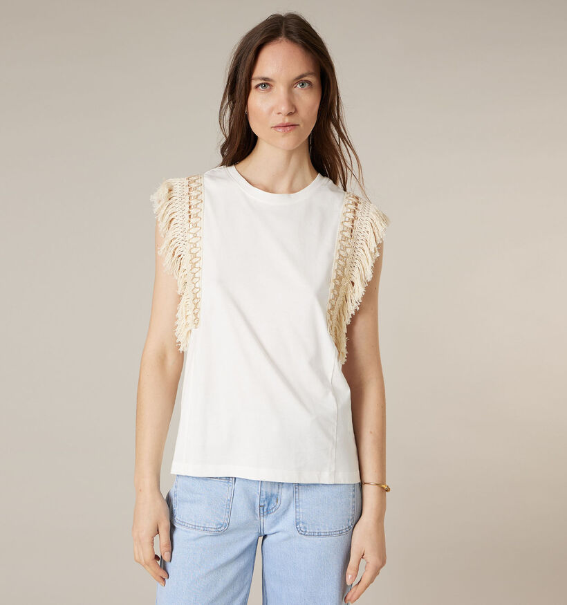 Deeluxe Original Dayna Witte T-shirt Franjes voor dames (369787)