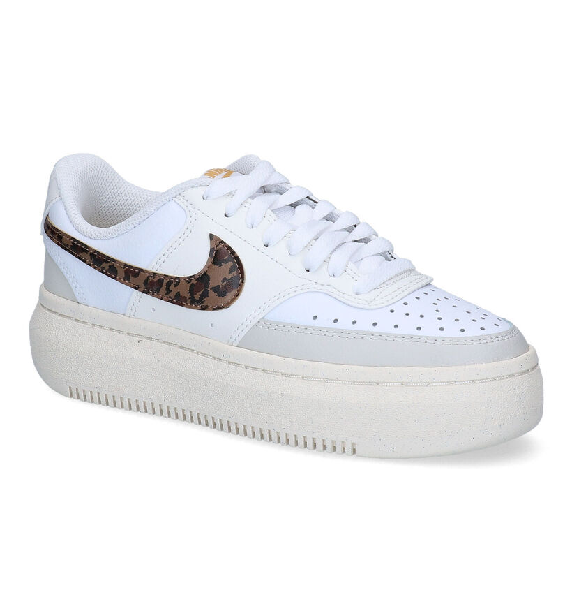 Nike Court Vision Alta Witte Sneakers in kunstleer (299464)