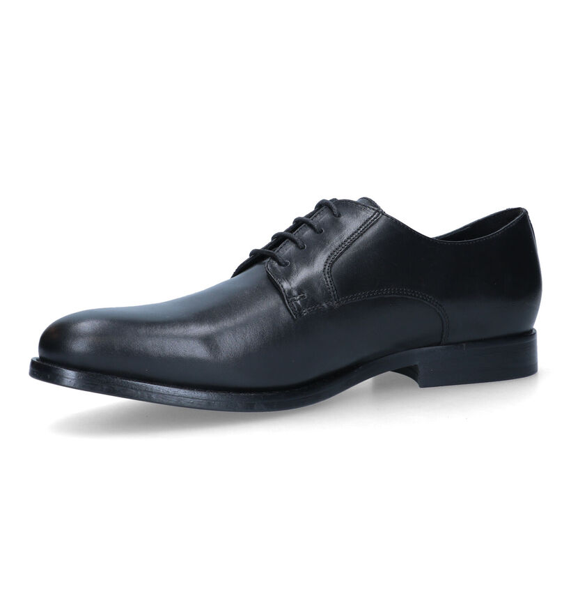 Geox Hampstead Zwarte Geklede Veterschoenen in leer (326718)