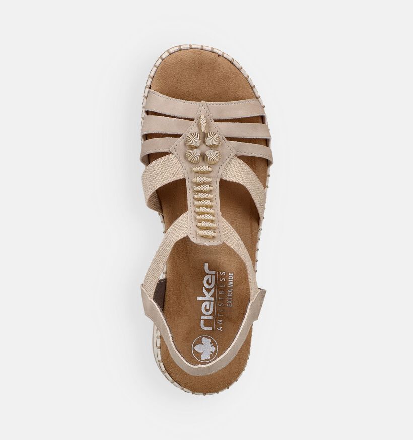 Rieker Sandales plates en Beige pour femmes (370412)