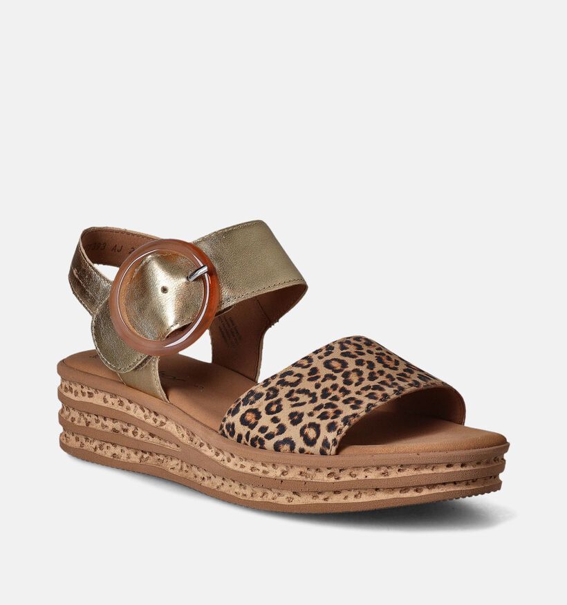 Gabor Best Fitting Gouden Sandalen met sleehak voor dames (355078)