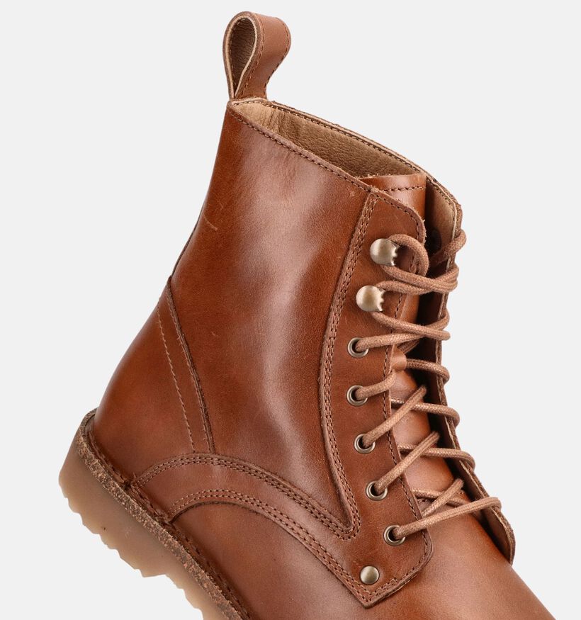 Birkenstock Bryson Leather Boots &agrave; lacets en Cognac pour hommes (377031) - pour semelles orthop&eacute;diques