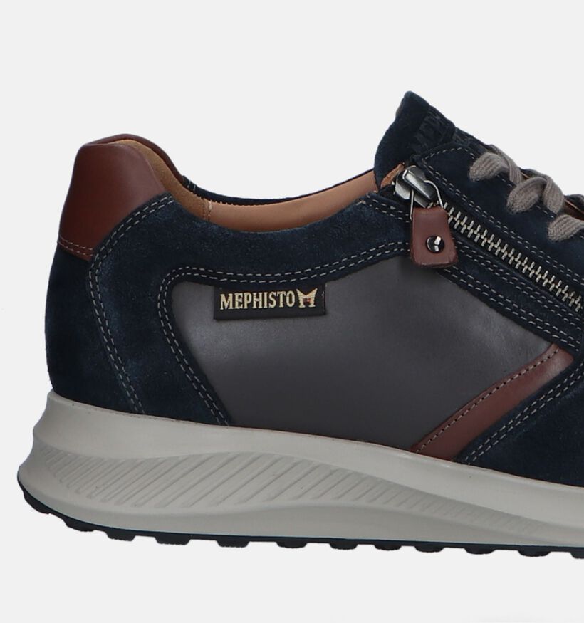 Mephisto Dino Velsport Blauwe Veterschoenen voor heren (345981) - geschikt voor steunzolen