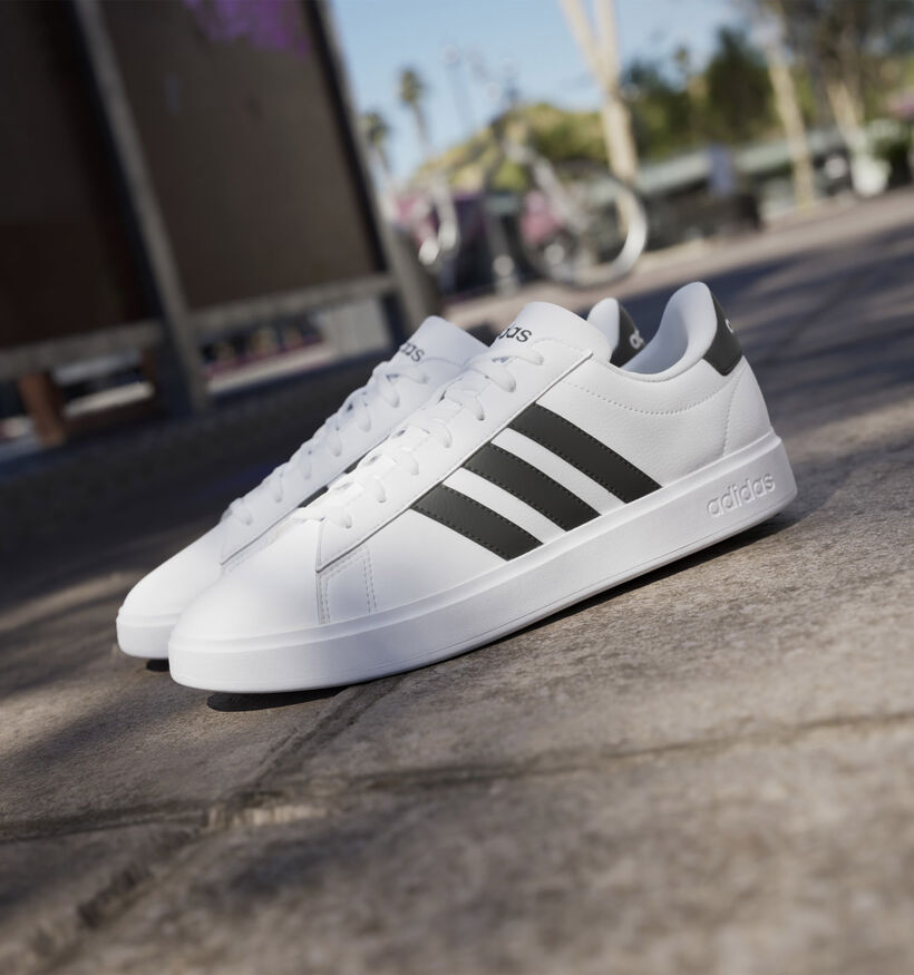 adidas Grand Court 2.0 Baskets en Blanc pour hommes, garçons (350086) - pour semelles orthopédiques