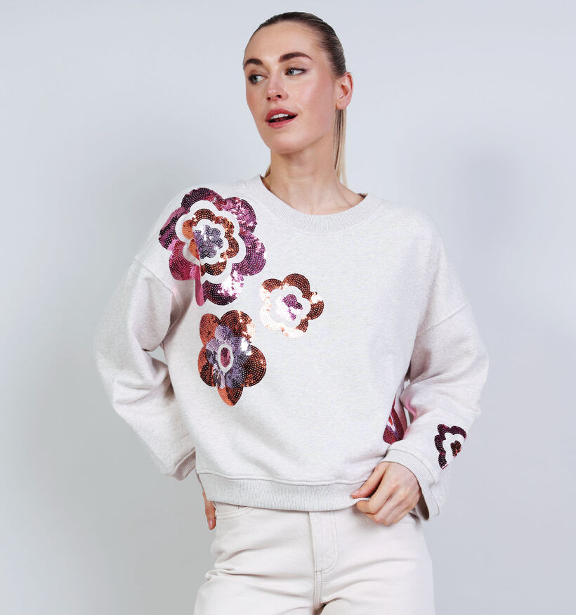 The Shirt Project Flower Sweatshirt en Gris pour femmes (374346)