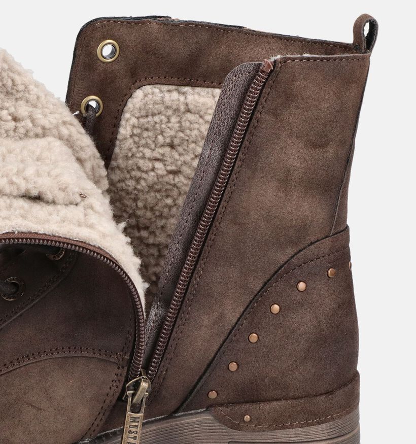 Mustang Donkerbruine Veterboots voor dames (378904)