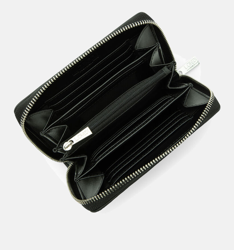 L.Credi Perla Porte-monnaies zipp&eacute; en Noir pour femmes (379573)