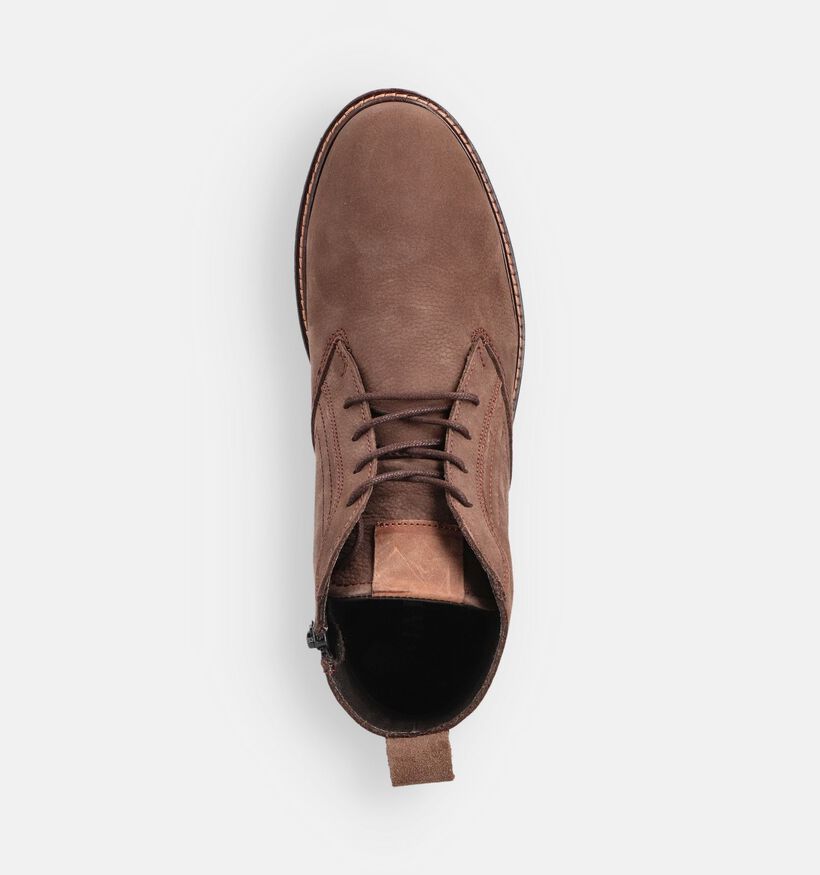 Via Borgo Bruine Geklede Veterboots voor heren (361667)