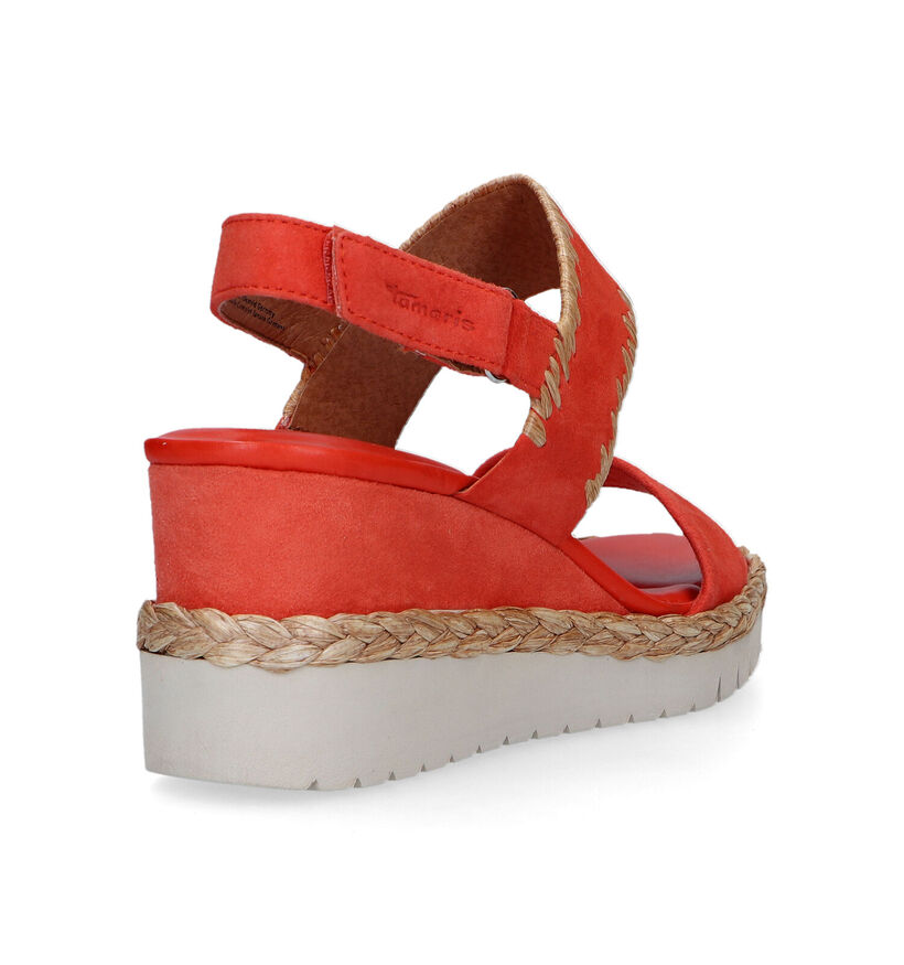 Tamaris Oranje Sandalen met sleehak voor dames (322261)