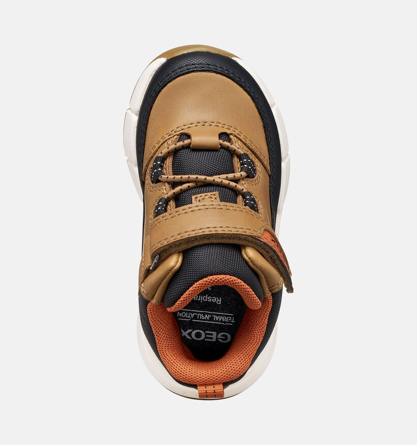 Geox Flexyper Baskets montantes en Jaune pour gar&ccedil;ons (377714) - pour semelles orthop&eacute;diques