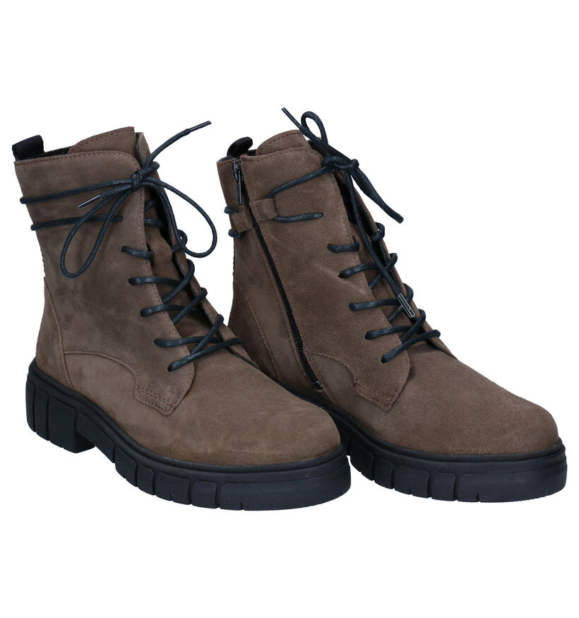 Solemade Taupe Bottines voor dames (296999) - geschikt voor steunzolen