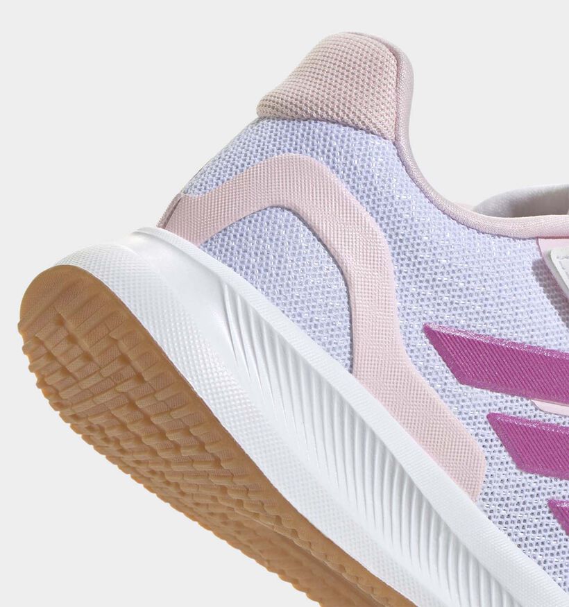 adidas Runfalcon 5 Baskets basses en Blanc/Rose pour filles (372777) - pour semelles orthop&eacute;diques