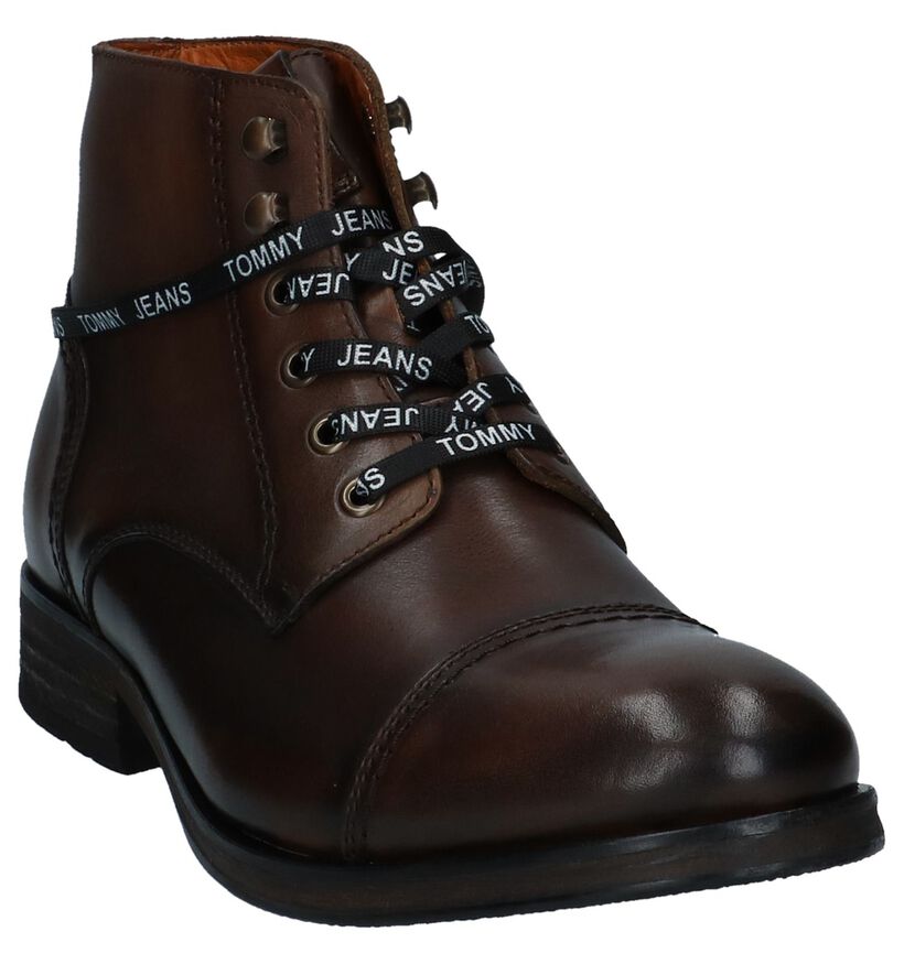 Tommy Hilfiger Dressy Leather Lace Up Boots Donker Bruin in leer (225511)