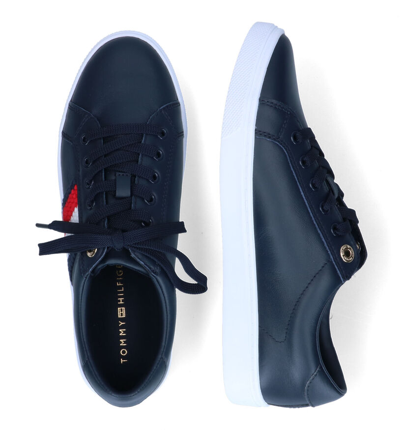 Tommy Hilfiger Corporate Cupsole Blauwe Veterschoenen voor dames (303967) - geschikt voor steunzolen