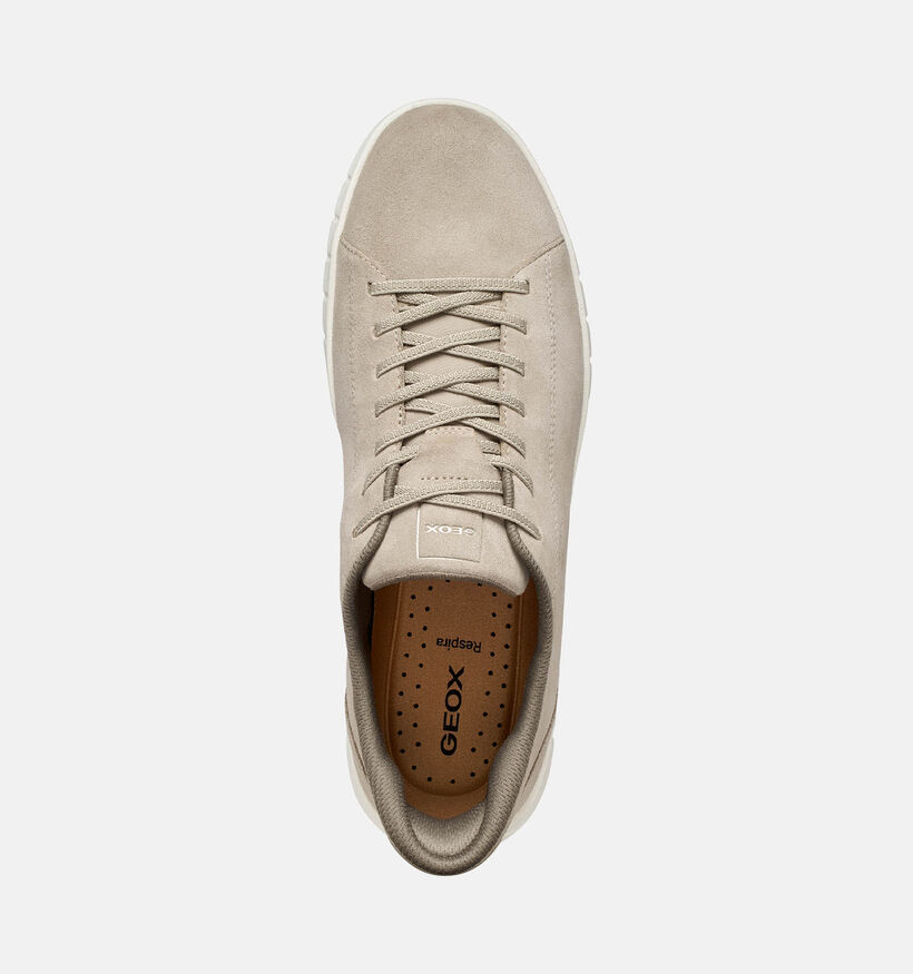 Geox Flextrid Lichtbeige Veterschoenen voor heren (369119) - geschikt voor steunzolen