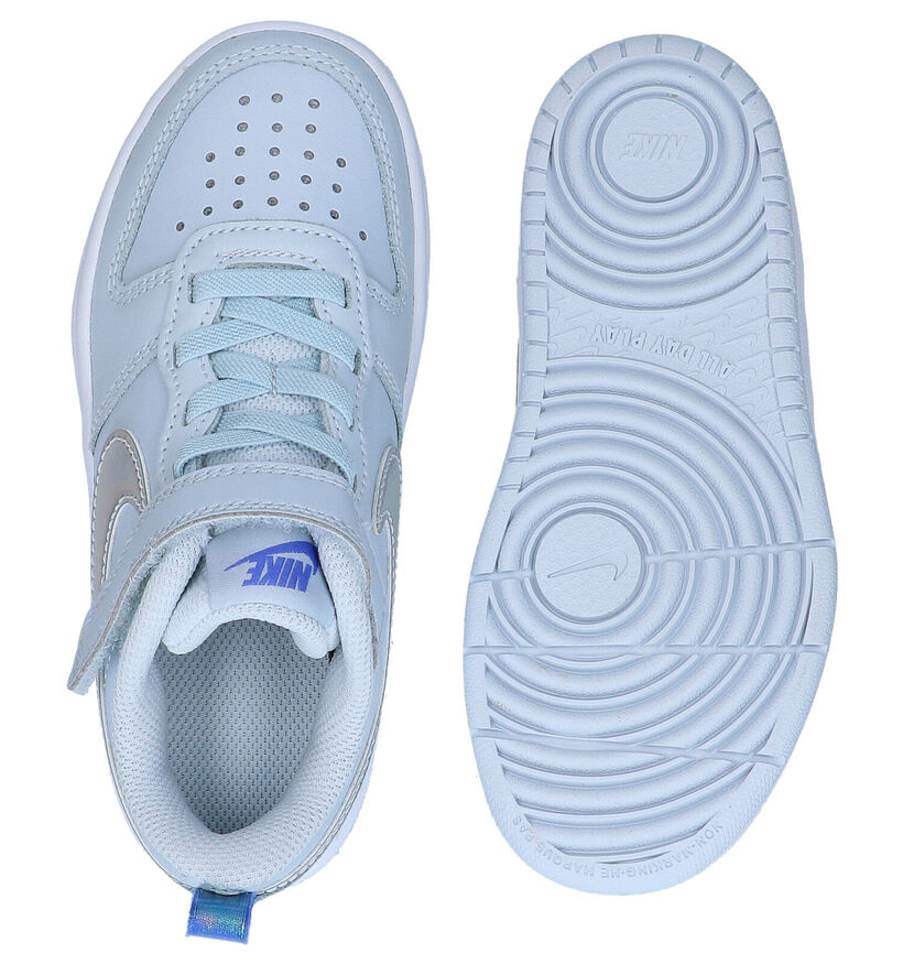 Nike Court Borough Low Baskets en Bleu en cuir (274592)