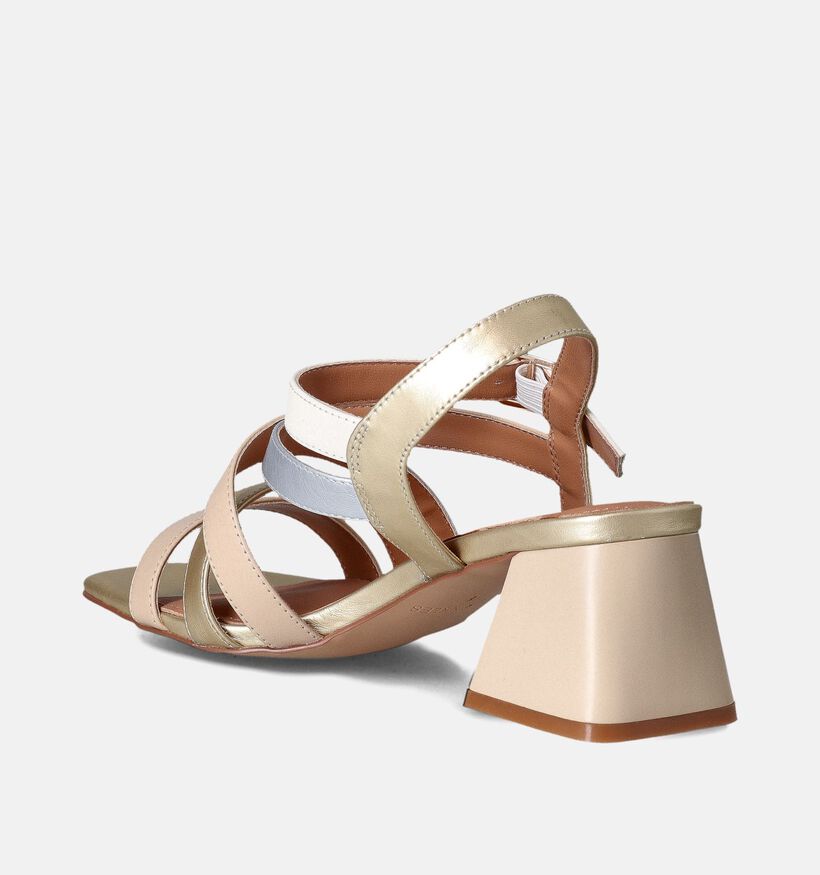 Crinkles Goude Sandalen met blokhak voor dames (356260)