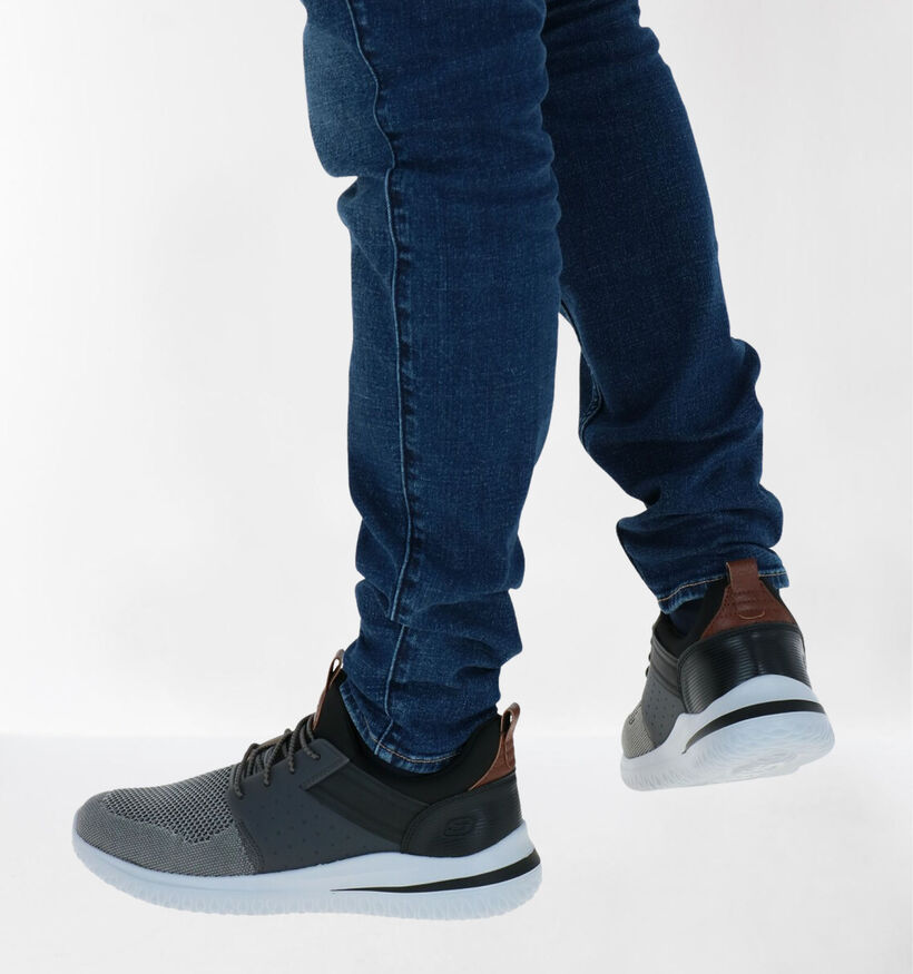 Skechers Delson Kaki Slip-on Sneakers voor heren (318132) - geschikt voor steunzolen