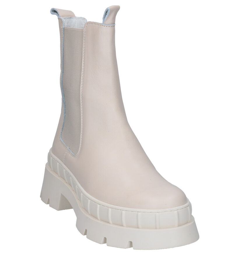 Poelman Bottes courtes en Écru en cuir (300329)