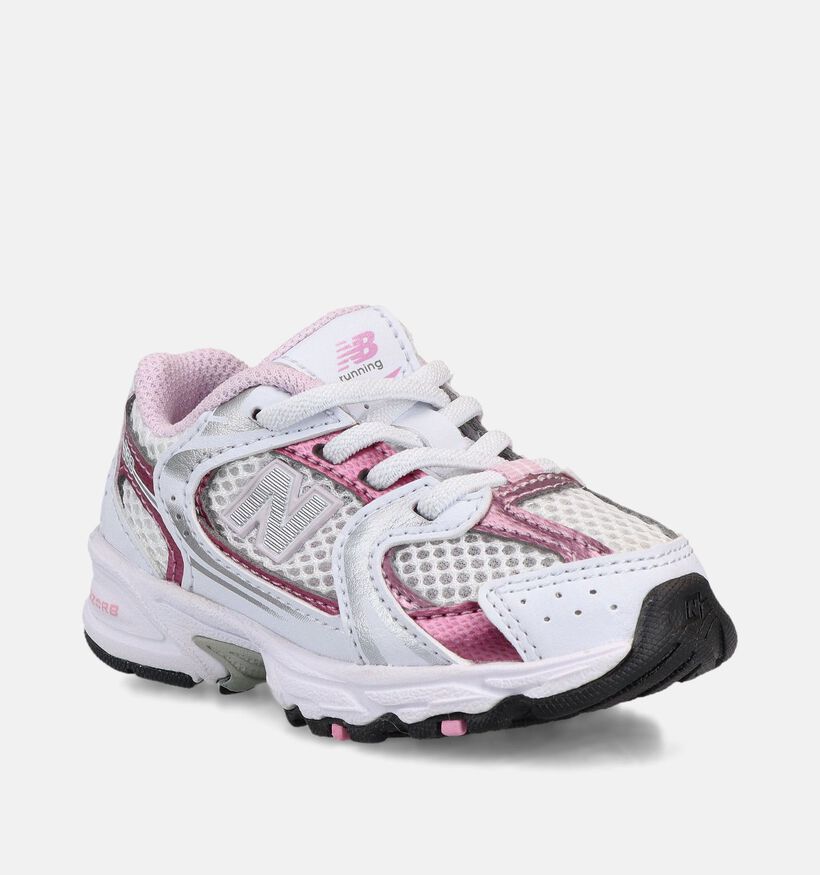 New Balance 530 Witte/Roze Sneakers voor meisjes (375131) - geschikt voor steunzolen