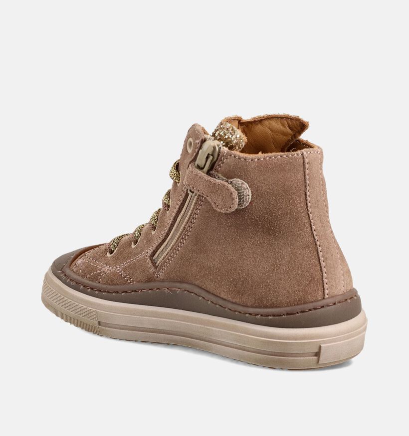 STONES and BONES Laris Beige Hoge Sneakers voor meisjes (365030) - geschikt voor steunzolen
