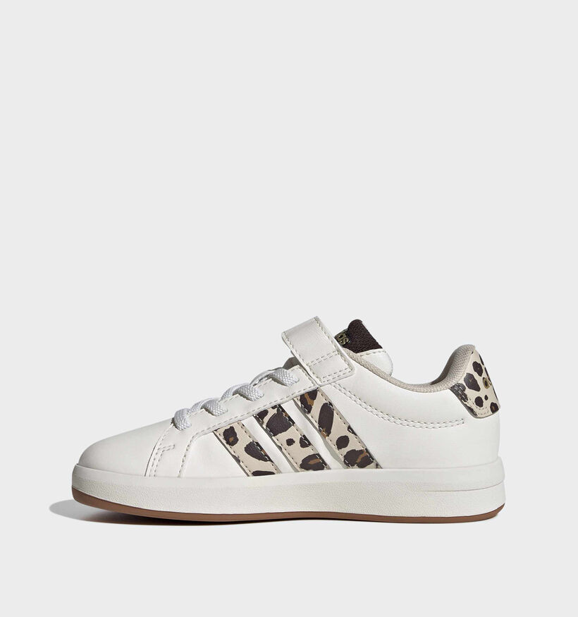 adidas Grand Court 3.0 Witte/Leopard Sneakers voor meisjes (366957) - geschikt voor steunzolen