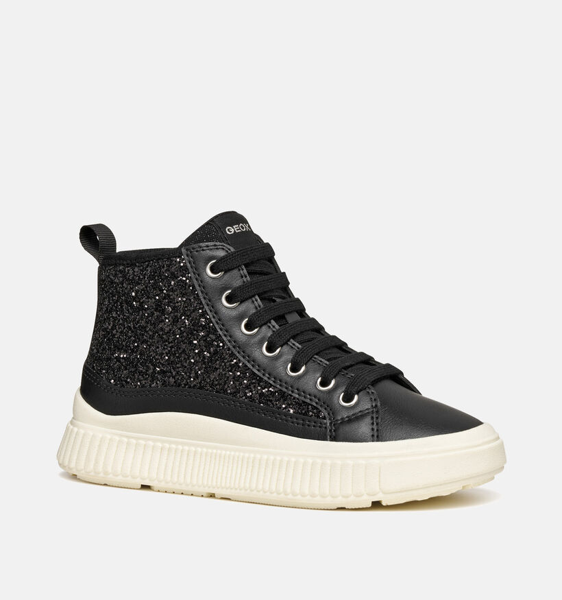 Geox Laquinny Zwarte Sneakers Glitter voor meisjes (361919) - geschikt voor steunzolen
