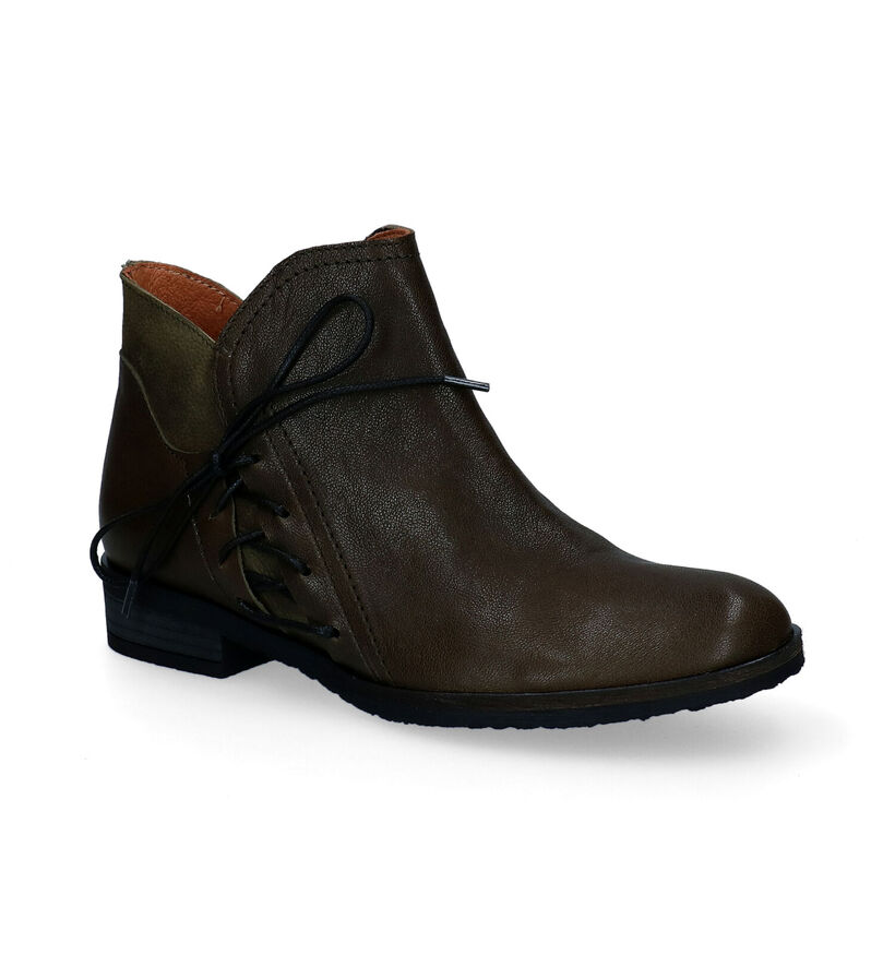 Brako Bottines plates en Vert kaki pour femmes (299287) - pour semelles orthopédiques