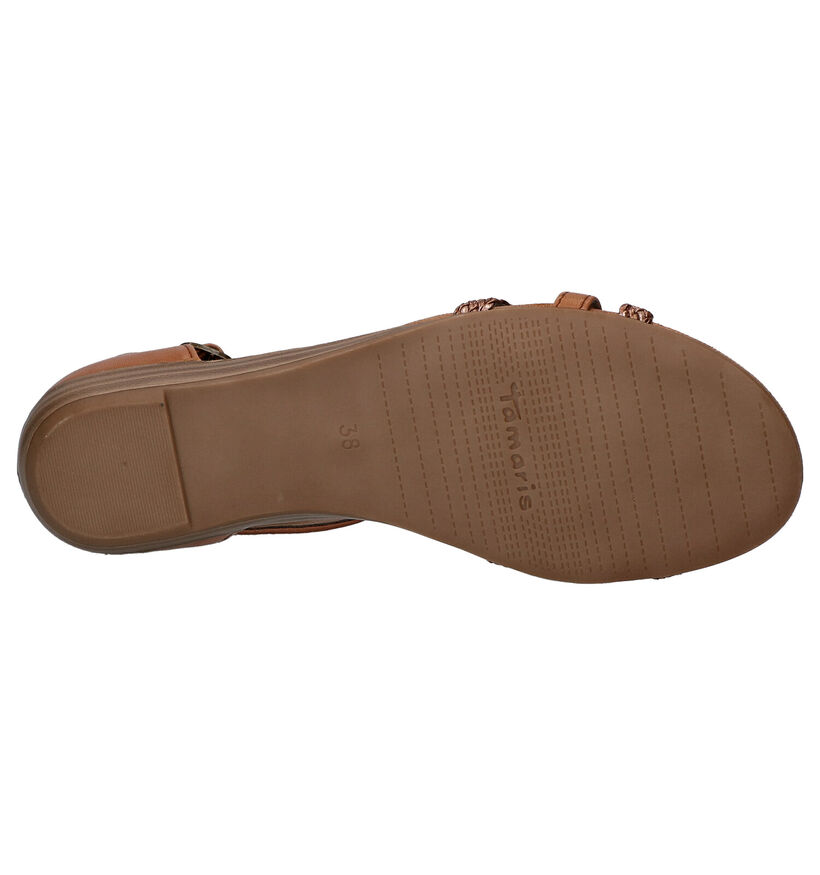 Tamaris Sandales plates en Cognac en cuir (269815)