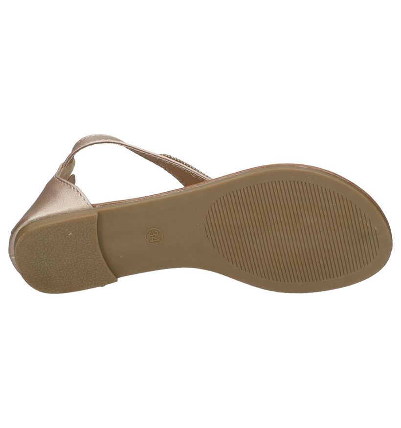 Milo & Mila Gouden Sandalen met Rits in kunstleer (217913)