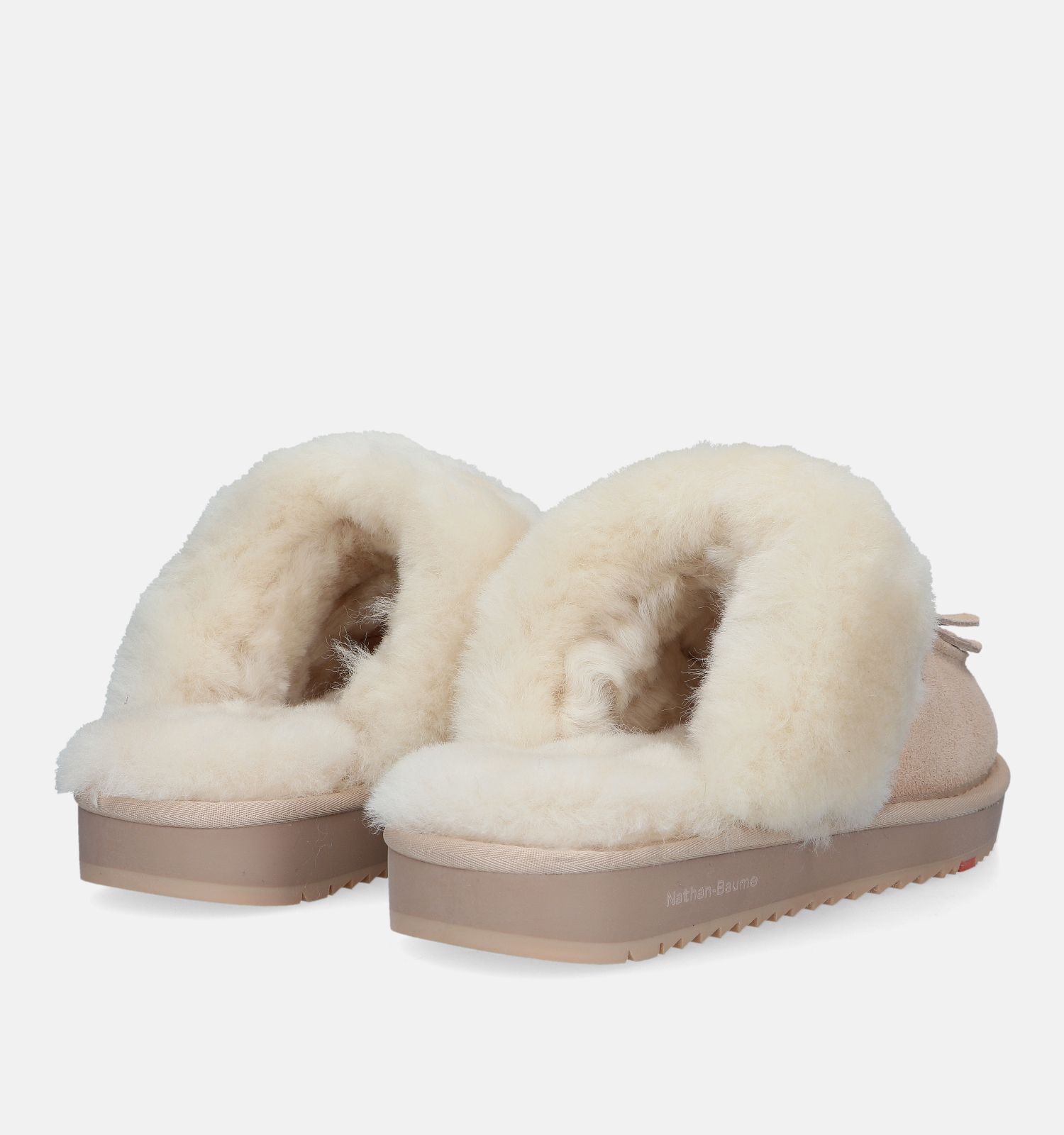 Nathan Baume Beige Wollen Pantoffels Dames Pantoffels Online op TORFS.BE