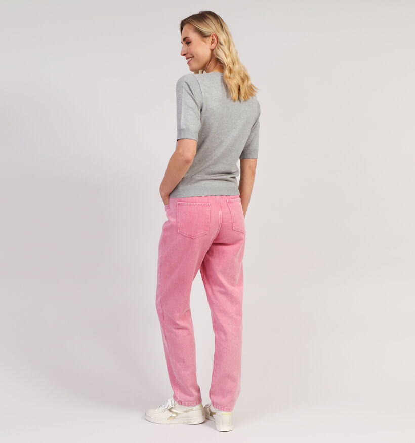 Minus Milla Pull tricoté avec col en V en Gris pour femmes (352020)