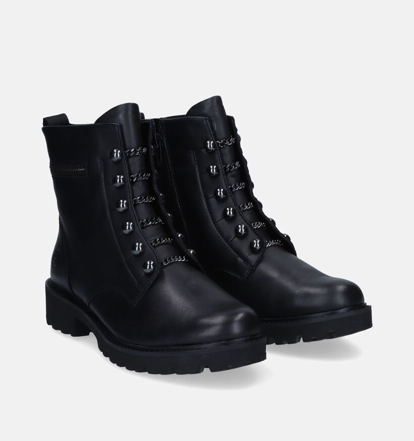 Remonte Zwarte Veterboots voor dames (312337) - geschikt voor steunzolen