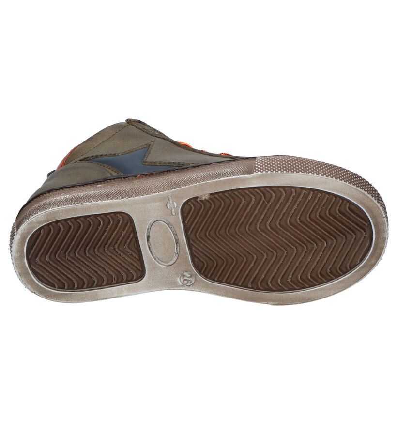 STONES and BONES Tiest Kaki Rits/Veterschoenen in kunststof (256568)