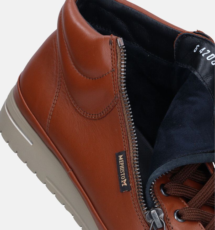 Mephisto Julie Cognac Hoge Sneakers voor dames (346081) - geschikt voor steunzolen