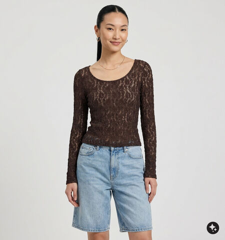 Vero Moda T-shirts Zwart/Bruin