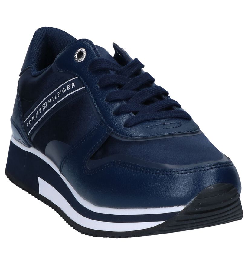 Tommy Hilfiger Mixed Active City Blauwe Sneakers in kunstleer (252697)