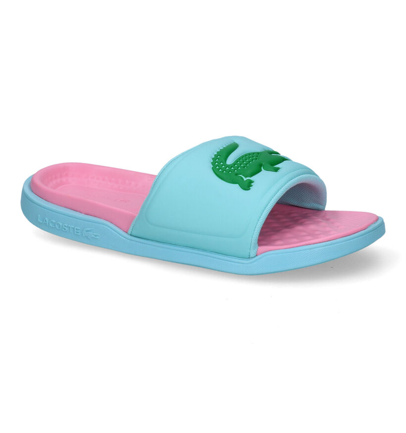 Lacoste Croco Dualiste Claquettes en Turquoise pour femmes (305582)