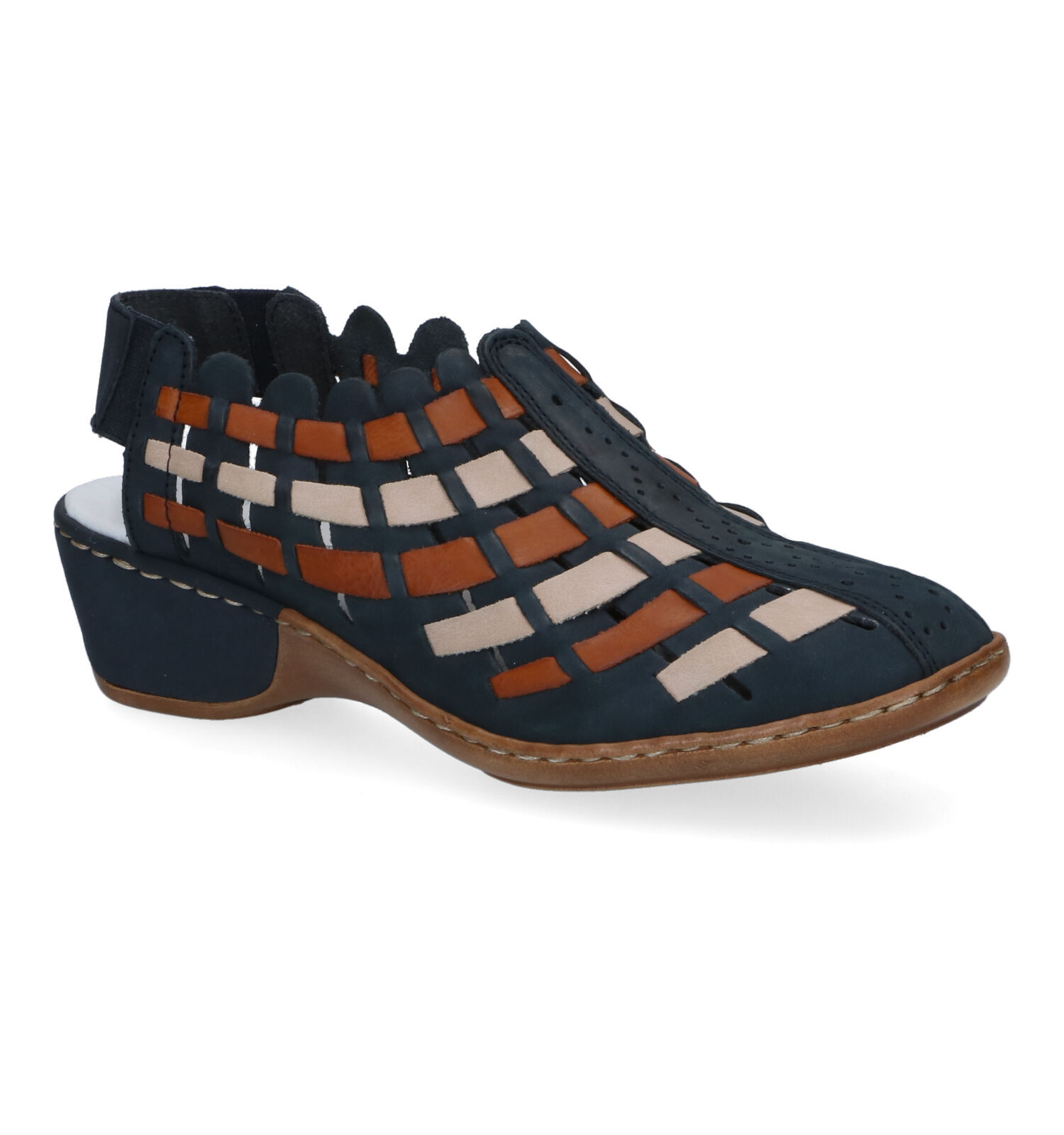 Rieker Blauwe Open Hiel Pump | TORFS.BE | Gratis verzend en retour
