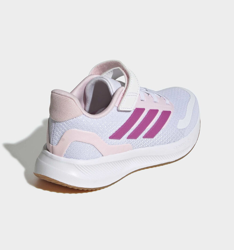 adidas Runfalcon 5 Baskets basses en Blanc/Rose pour filles (372777) - pour semelles orthop&eacute;diques